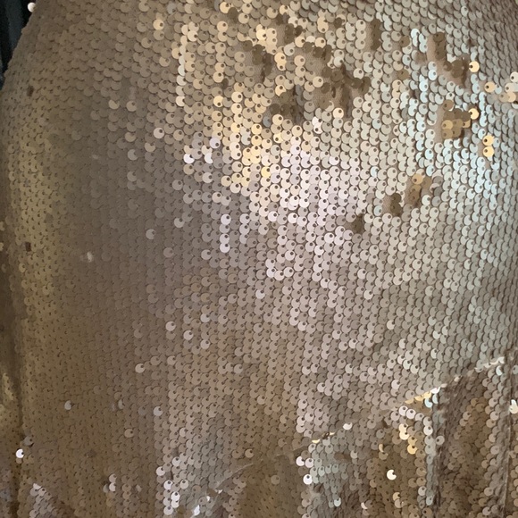 NWT Joyfolie Mia Joy Carol Skirt Sequin Matte Gold Knee Length Bohemian Glam - Picture 6 of 6